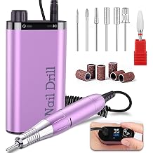 Professional Rechargeable Nail Drill 35000 RPM, Electric Nail File for Shaping, Removing & Polishing Gel Nails, Lightweight & Easy to Use, Ideal for Home & Salon Manicure PedicurePurple