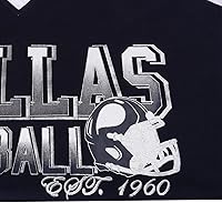 Vista 7 de Camisetas raglán Athletic City para mujeres fanáticos del fútbol - Azul marino y blanco