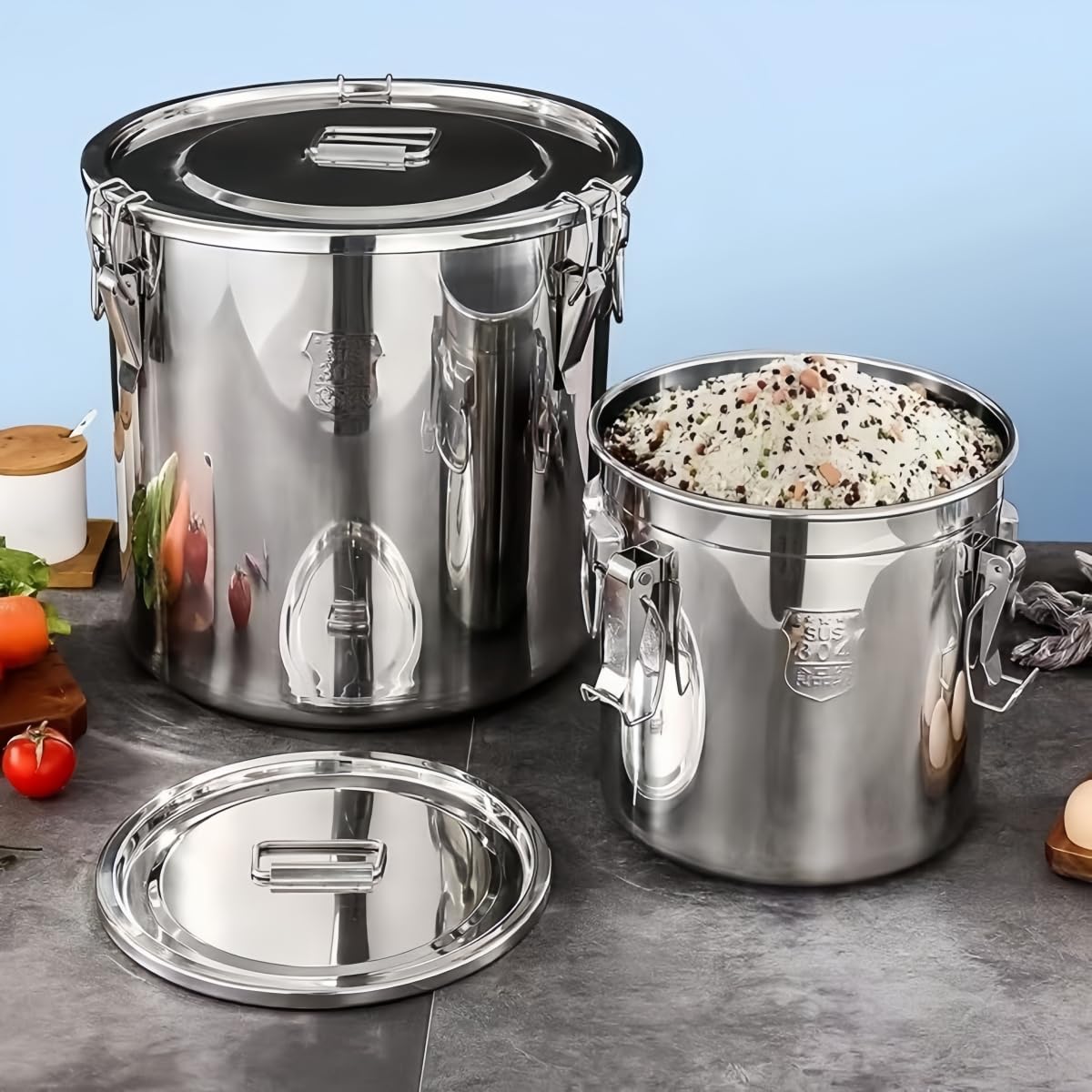 Amazon | 6-118L寸胴鍋 両手 ステンレス 蓋付き 業務用鍋 煮込み料理