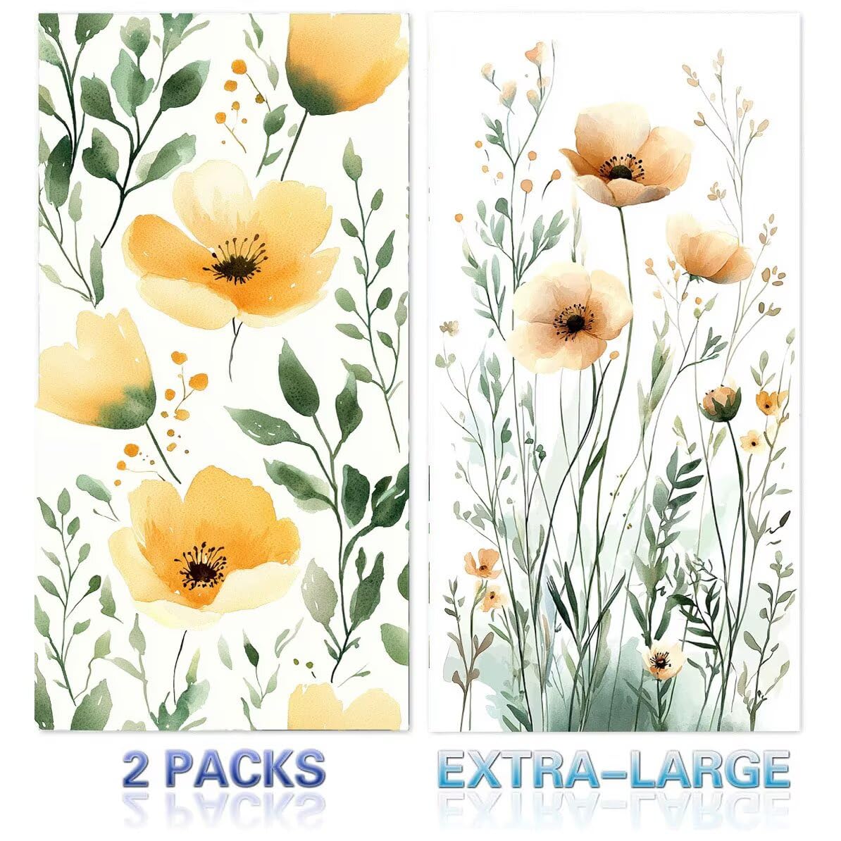 Toalla Playa 100 x 200 cm, Juego de 2 Toallas Microfibra Grande de Secado Rápido, Absorbente, Compacto, Toalla de BañO Sin Arena Verano Manta de Playa Mujer para Baño Regalo (Flores silvestres) H1012