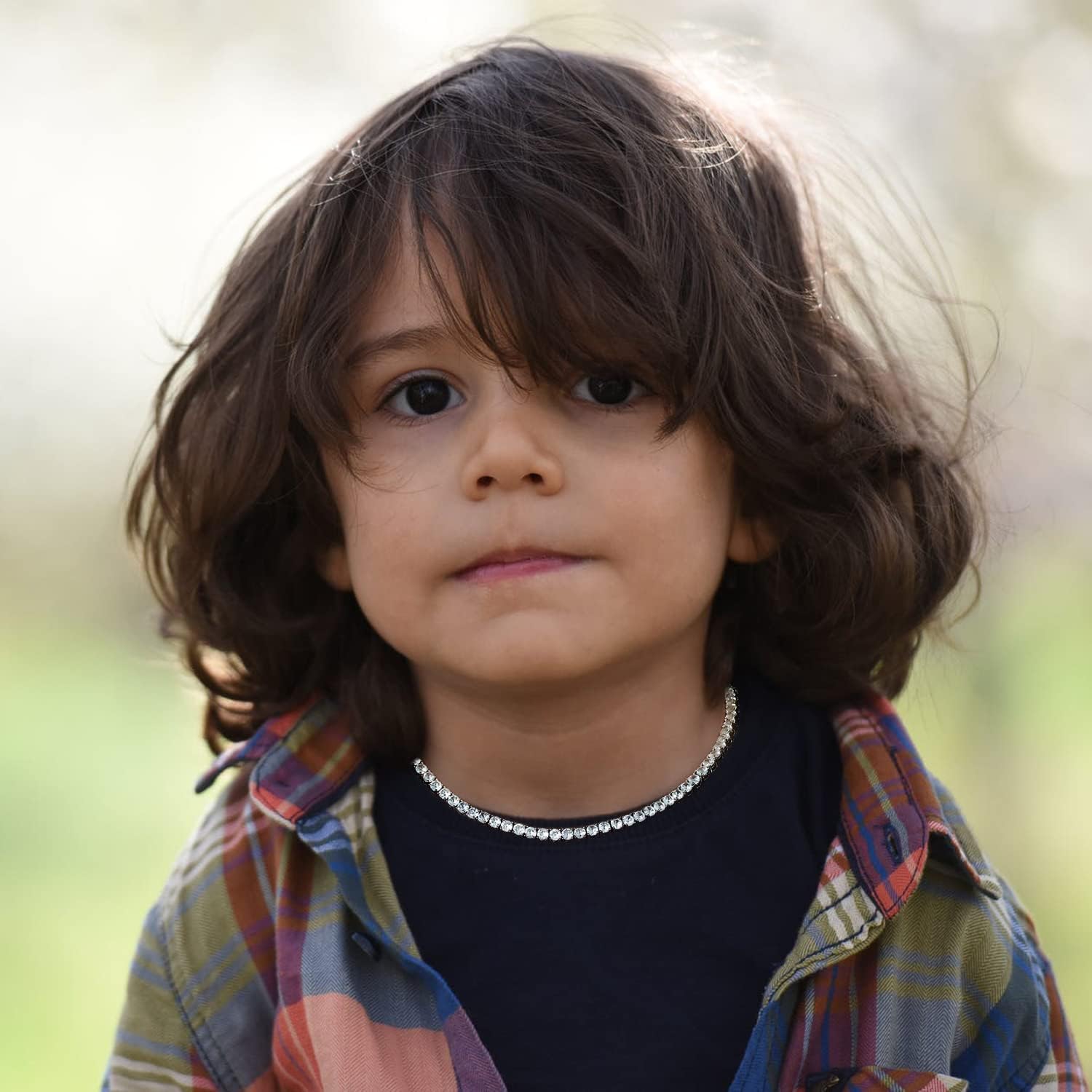 MDFUN Tennis Necklace 18K White Gold Plated | 5.0-6.0mm Round Cubic Zirconia Cut Faux Diamond Tennis Chain for Women and Men 14-24 inches - Image 3