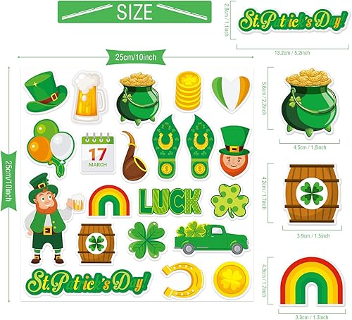 Miniatura 2 de Calcomanías de gel grueso para el día de San Patricio, calcomanías de gel para ventana de primavera, calcomanías para niños, niños pequeños