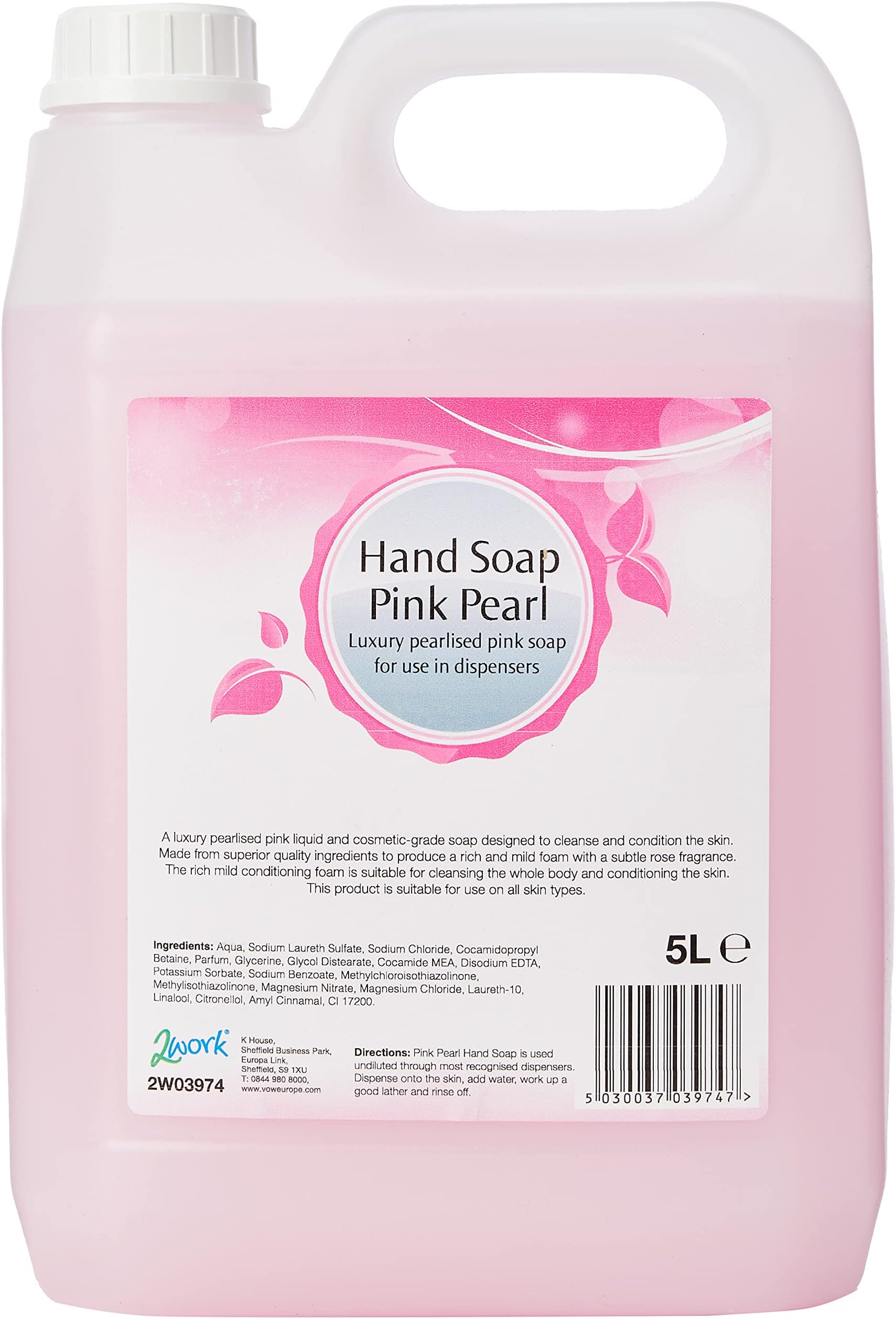 Hand Soap Pink Pearl 5 Litre Bulk Bottle 2W03974