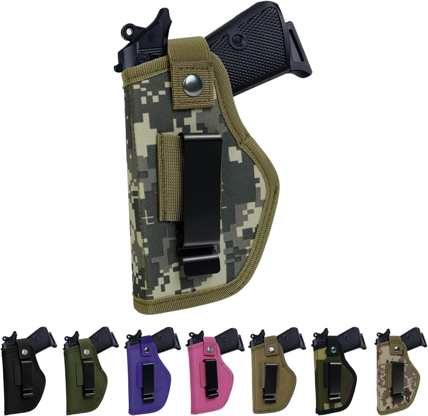 Universal Gun Holsters for Men Women, IWB/OWB 9mm Holsters for Pistols Right Left, 380 Gun Holster, Concealed Carry Holster Fits S&W M&P Shield Glock 17 19 26 27 42 43 Revolver, Similar Handguns