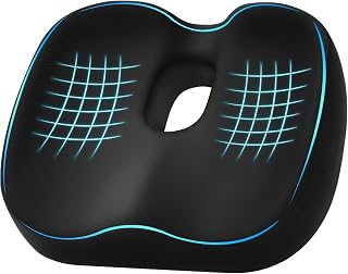 Donut Pillow Seat Cushion, Memory Foam Lifting Office Chair Cushion, Black | Non‑Slip Base for Long Sitting Comfort, Pressure Relief with Coccyx Support, Pregnancy & Postpartum Use at Home & Office
