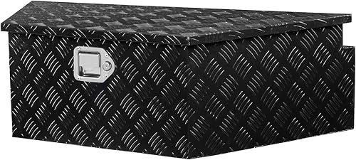 AutoForever Caja de herramientas de aluminio tipo T de 39 pulgadas, caja de herramientas ancha para remolque, lengua, caja de herramientas de