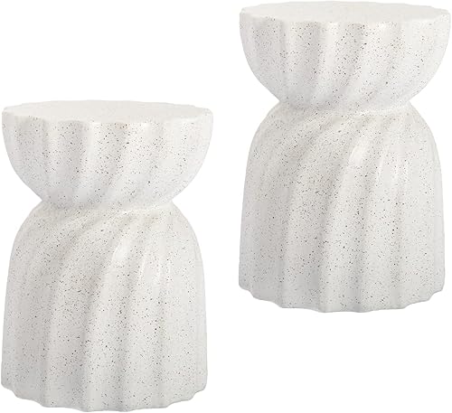 Miniatura 9 de SUNBURY Mesa auxiliar para exteriores, mesa auxiliar de 19 pulgadas de alto, mesas auxiliares de patio, mesas de café al aire libre, taburete de