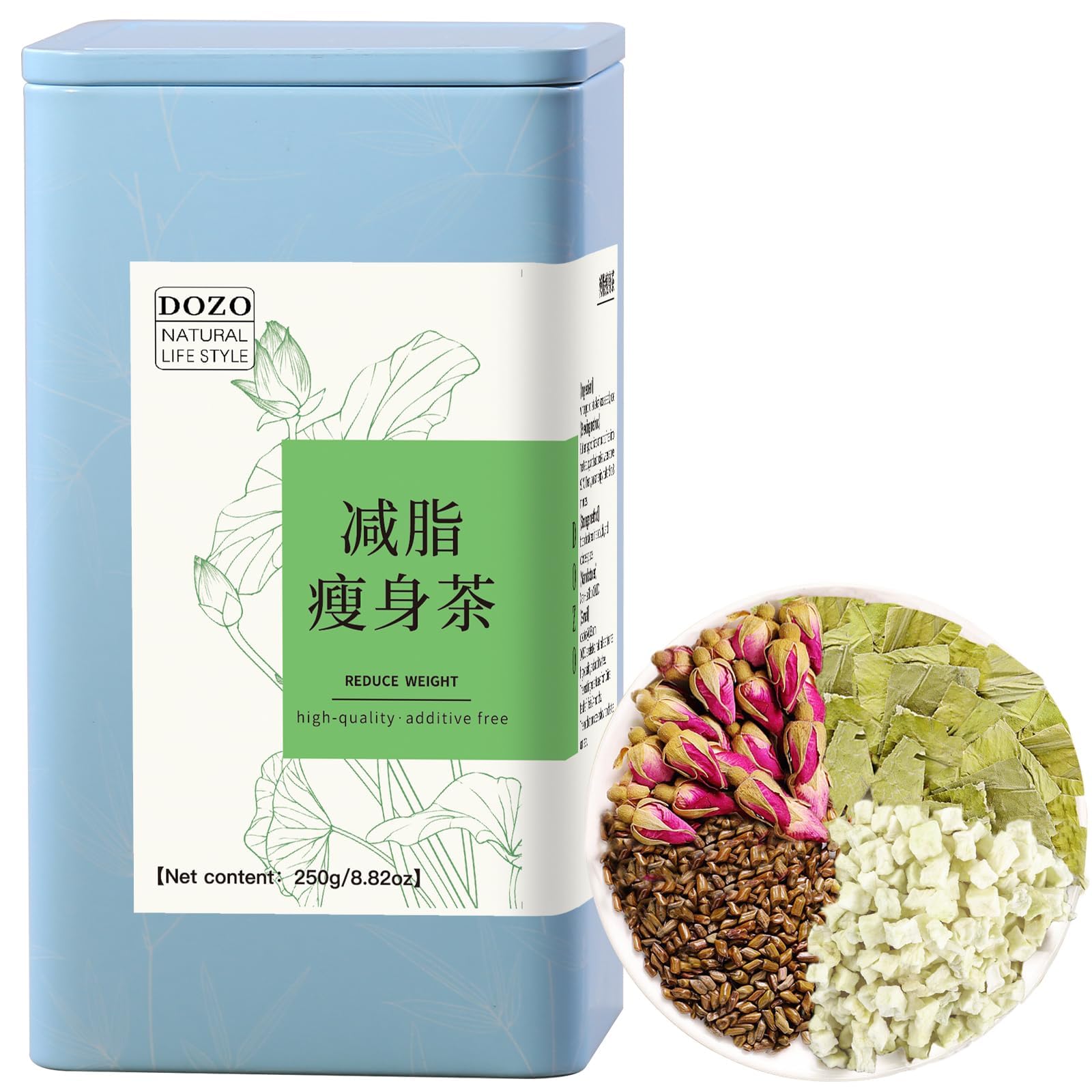 DOZO Jian Zhi Shou Shen Tea Winter Melon Lotus Leaf Tea 8.8oz/250g(40bags) Rose Buds Cassia Seeds Combination Herbal Tea No Add No Sugar 减脂茶 草本茶