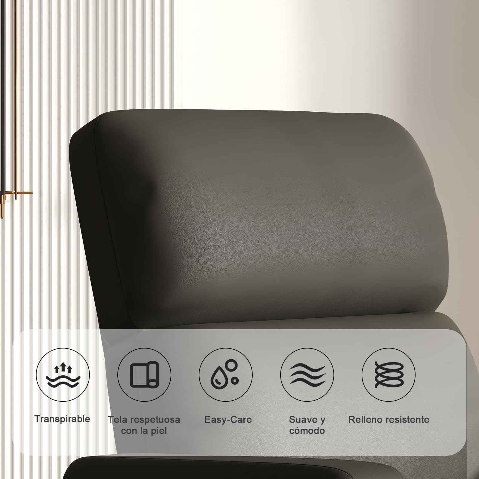 Devoko Sillón Relax Reclinable Eléctrica, Ergonómica Reclinable 90°-165° en Piel PU, Silla Reclinable con Respaldo y Reposapiés Ajustable, para Ancianos/Salón/Oficina, con Bolsillos Laterales, Negro