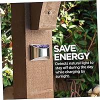 Vista 9 de 2 unids Luz solar de valla al aire libre Luz de cubierta Solar Sensor de movimiento Luces de paso solar Luz solar poste luz solar Detector