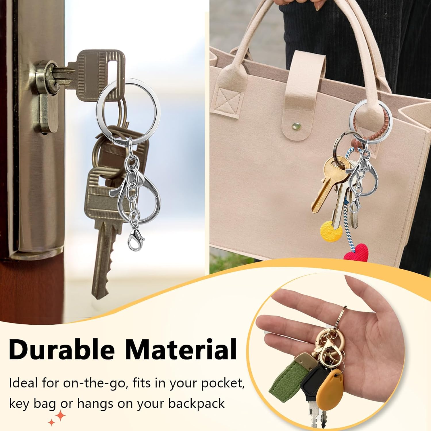 30 Pack Lobster Claw Clasps Hook, Silver Gold Keychain Clips Key Chain Hooks with Little Lobster Clasp for DIY Craft Jewelry Making (Gold, Silver) - Image 6