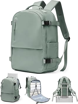 Travel Backpack for Women,Carry on Backpack Flight Approved,Casual Daypacks Cabin Bagage,Hiking Backpack Lightweight Rucksack Simple, Military Green