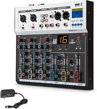 4 Channel Audio Mixer, 16 DSP Effects, 48V Phantom Power