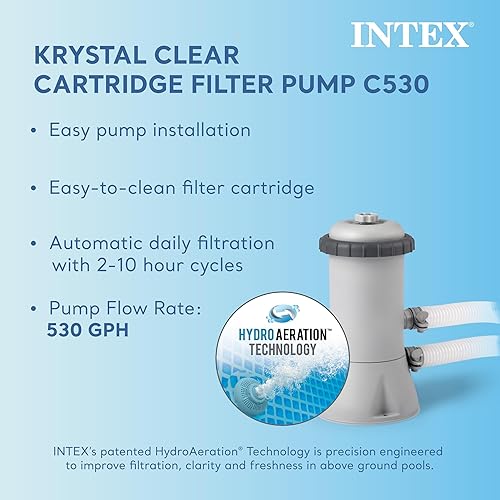 Vista 24 de INTEX 28201EH - Piscina con marco de metal, 10 pies x 30 pulgadas, con bomba de filtro de cartucho Azul