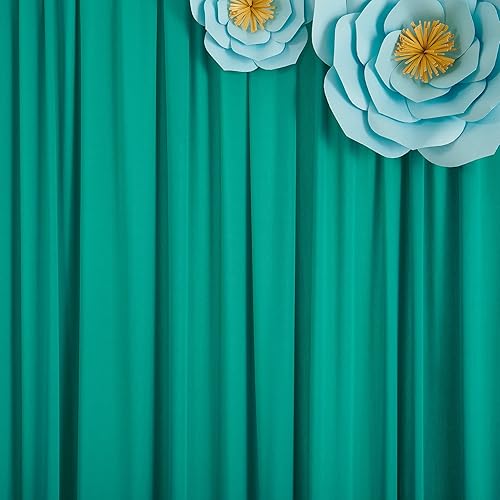 Miniatura 3 de Cortinas de fondo turquesa de 10 x 10 pies para fiestas, cortinas de fondo de fotografía de poliéster sin arrugas, suministros de decoración de