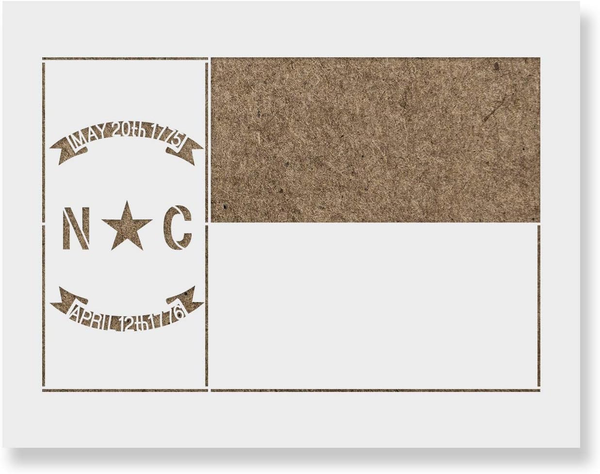 North Carolina State Flag Stencil - Easy-to-Use for State-Specific Art Projects, Reusable Stencil, State Flags Stencil