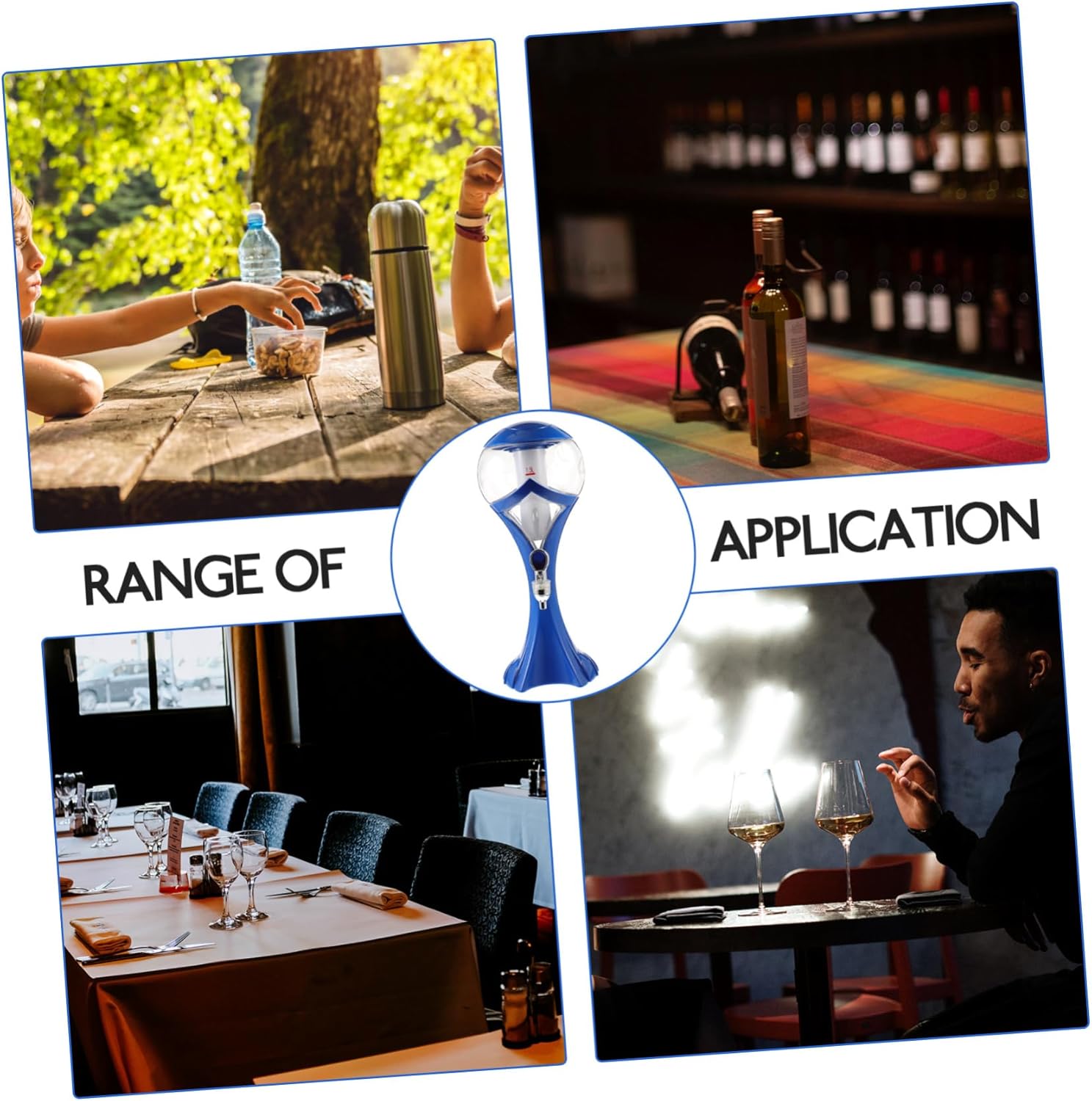 STOBAZA Creative Beverage Container with Led Ice Column Leakproof Drink Dispenser for Juice Beer and Cocktails for Parties and Home Use