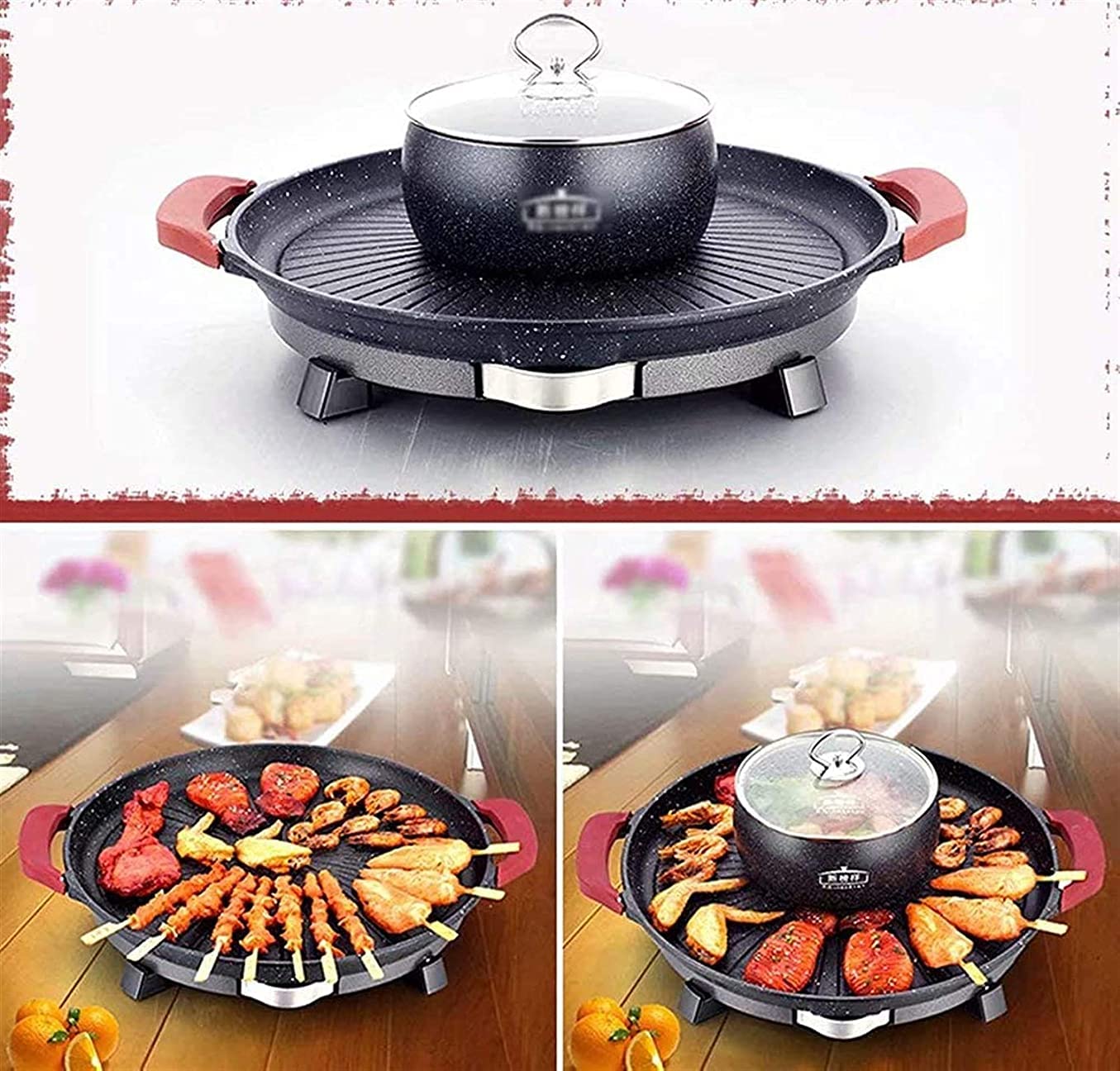 Parrilla de Asar Grill de Asar Plancha de Asar La Parrilla multifunción se Puede Utilizar para una Bandeja para Hornear eléctrica Antiadherente Comercial/doméstica 1101
