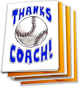 Play Strong Baseball Coach Thank You Cards 3-Pack Greeting Card Set 5x7 Youre Awesome Design Perfect for Players, Teams & Families to Celebrate Amazing Coaches Great for Season-End Gifts!