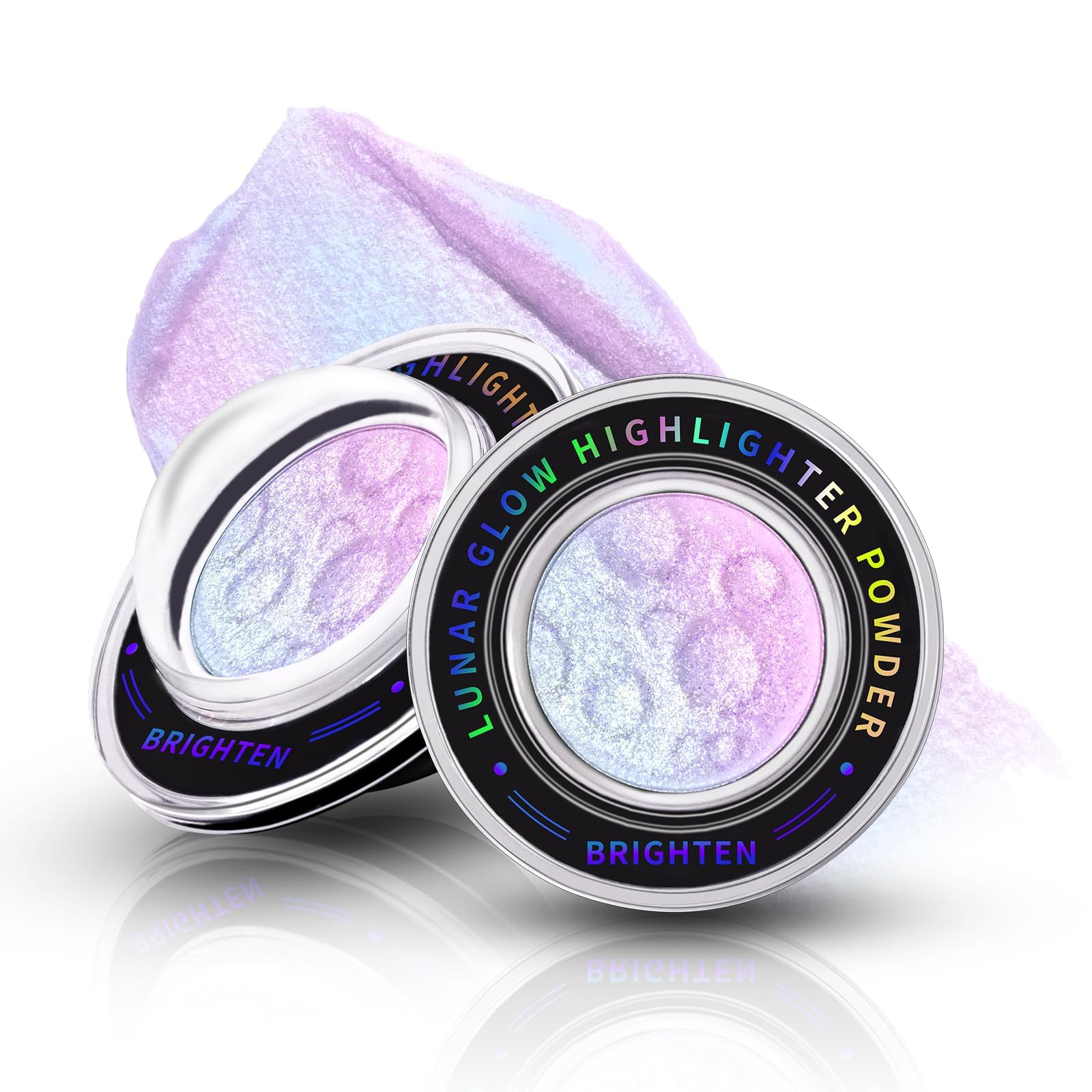 Sponsored Ad – Face Highlighter Palette, 2 Pcs Multichrome Glitter Waterproof Long-Lasting Makeup, Brightens Face Complexion Contour, Inner Corner Eye Illuminator, Silky Creamy Mineral