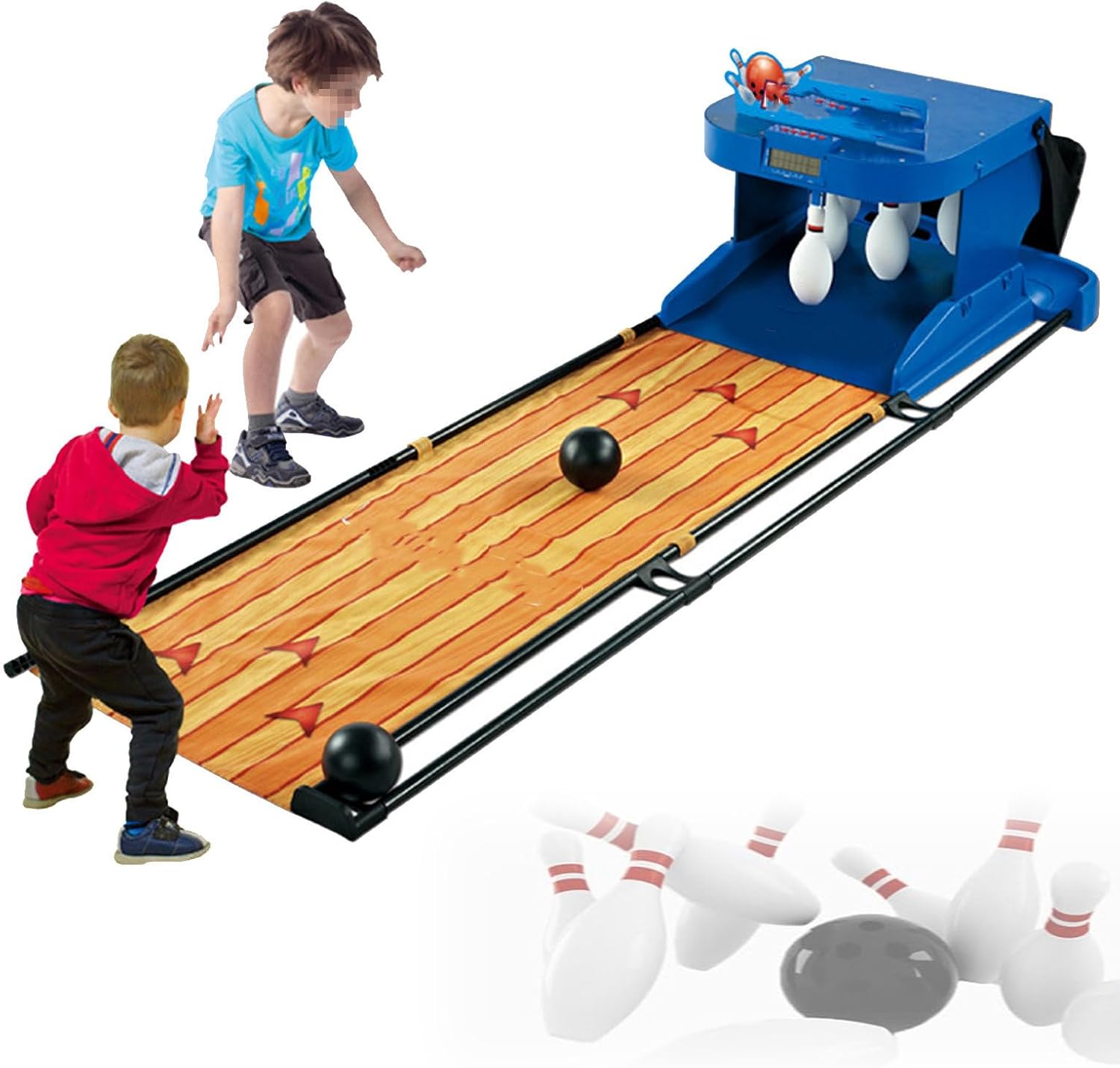 2m/3.5m Electronic Bowling Alley Game for Home,Electronic Foldable Bowling Alley Game,Electric Bowling Machine, with Automatic Reset, Lighting & Simulation Sound 2m/6ft