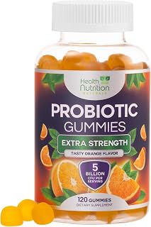 HealthNutritionNaturals Probiotic Gummies 5 Billion CFU - Vegan Multi-Strain Gut & Immune Support for Women, Men, Kids - 120 Count