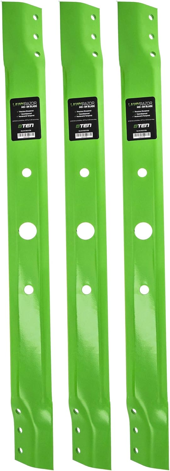 8TEN LawnRAZOR Mower Blade for Snapper 30 inch Deck 014035 1-8069 7018069BMA 7018069BZ 7018069BZYP (High-Lift) 3 Pack