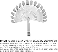 Vista 7 de 2 piezas de calibrador de acero doble marca métrica e imperial herramienta de medición de huecos (32 cuchillas, 16 hojas)
