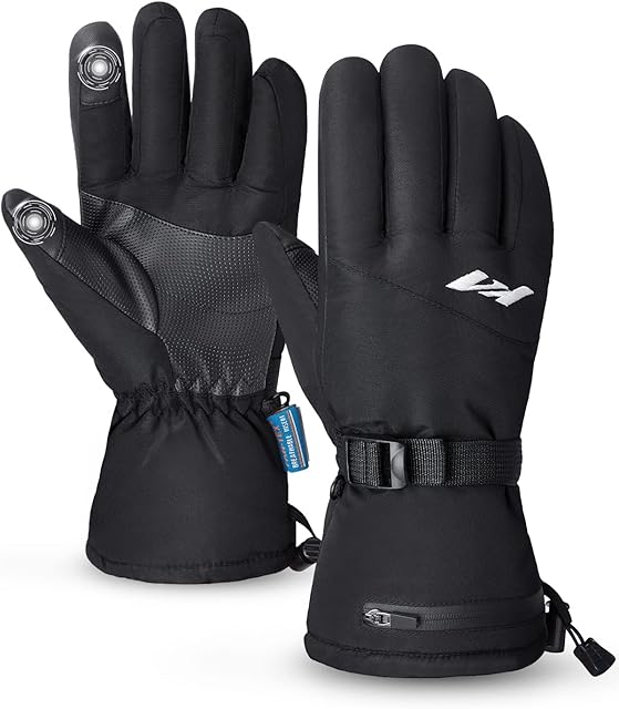 Ski Gloves Winter Gloves for Men Waterproof Snow Gloves -20 Ski Gloves 3M Thinsulate Warm Thermal Gloves Touch Screen for Skiing Snowboarding Shoveling Cycling Running Climbing Hiking Outdoor Sports