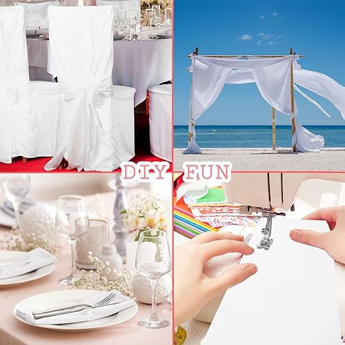 Miniatura 5 de Tudomro The Yard - Tela de algodón blanco de 2 yardas, 59 pulgadas de ancho, tela de algodón 100% natural, tela de popelina de 10.4 onzas, material