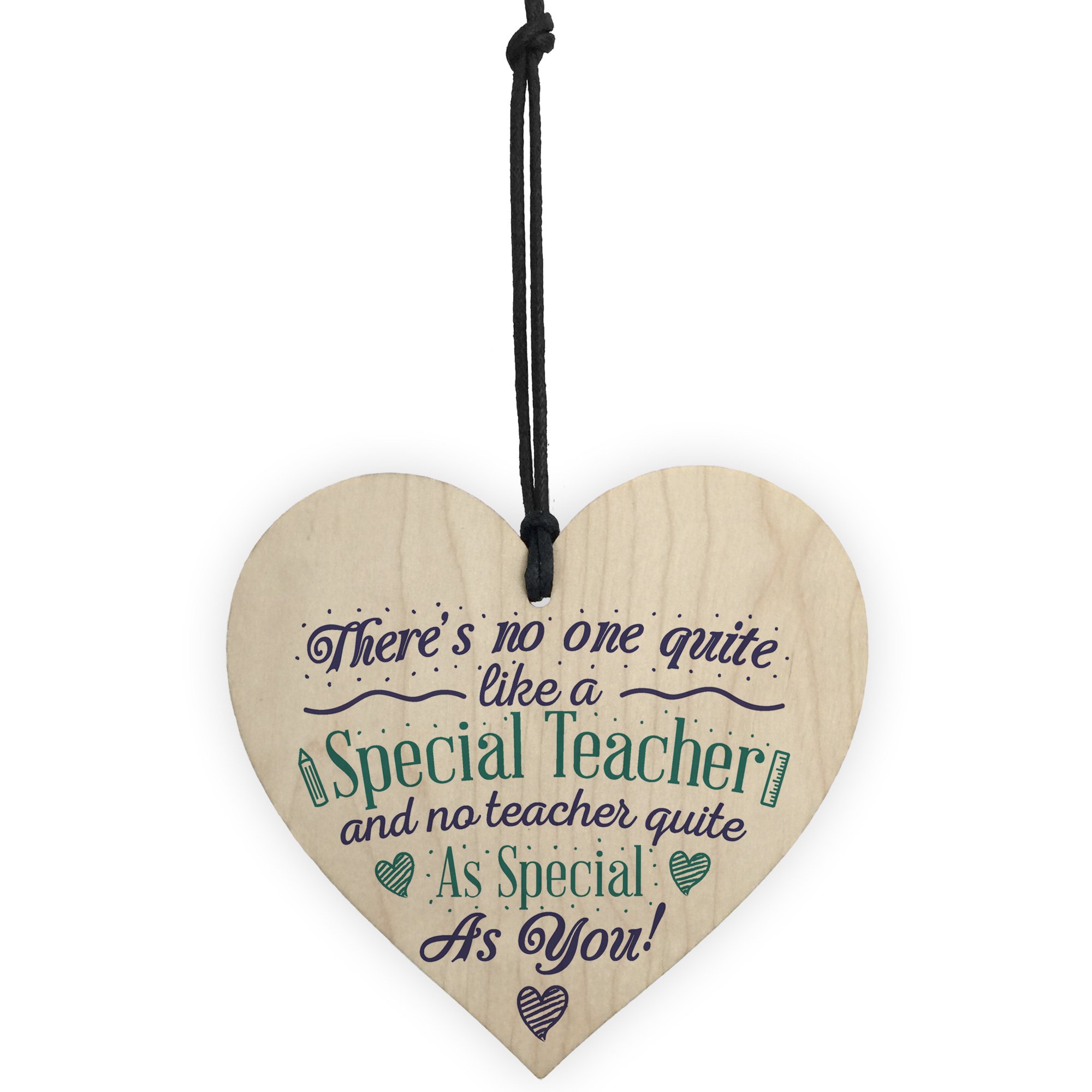 Red Ocean Special Teacher Wood Heart Thank You Gift Teaching Assistant Nursery Leaving Present Plaque