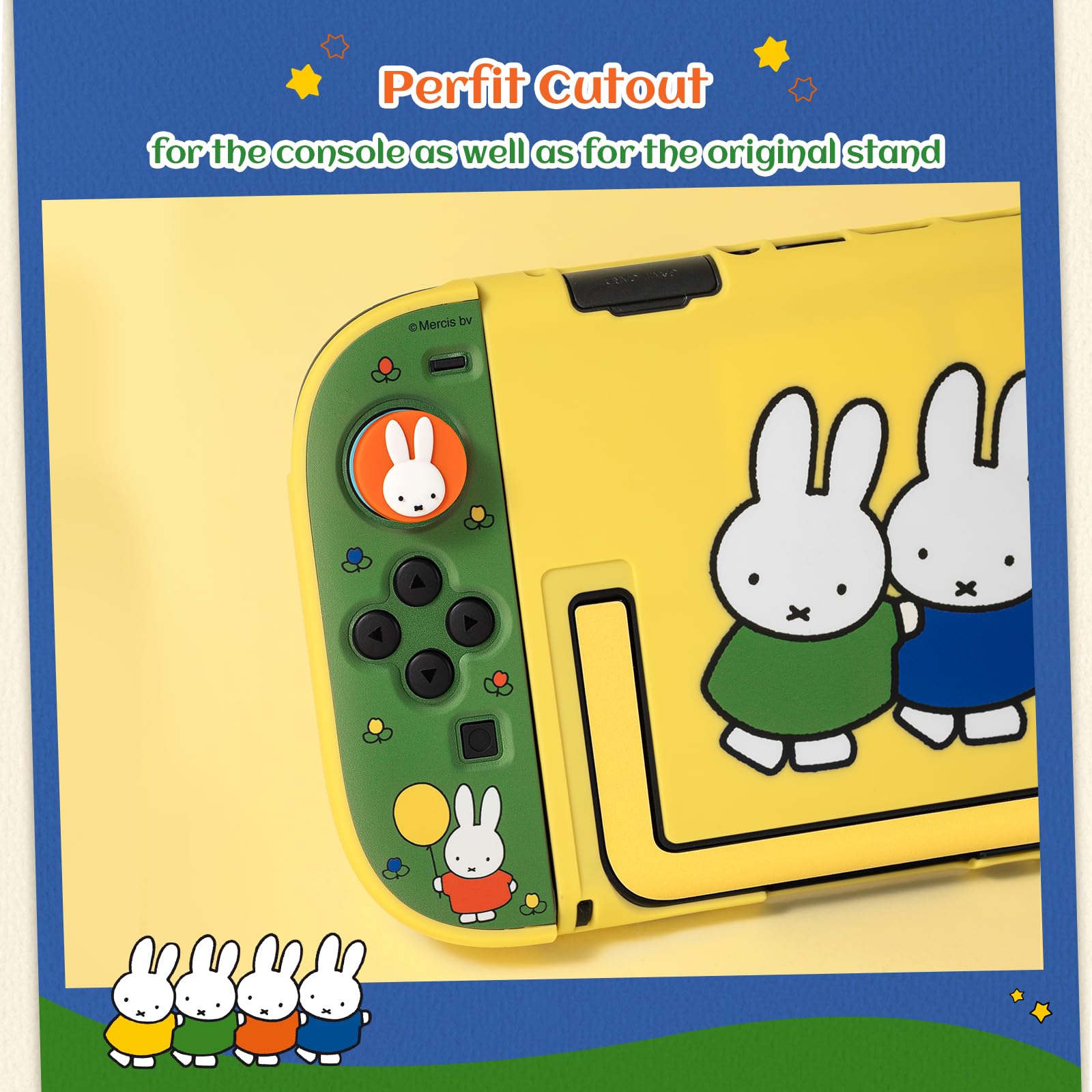 Kuitmor Protective Case Compatible with NS2, Detachable Hollow Shell Anti-Scratche and Shock-Absorption Dockable Hard Shell for Switch 2 Game Console - Vibrant Bunny — view 6