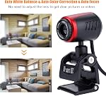 Computer Webcam, HD Web Camera USB2.0 PC Computer Webcam with Built-in Sound Absorption Microphone for Computer PC Laptop Desktop
