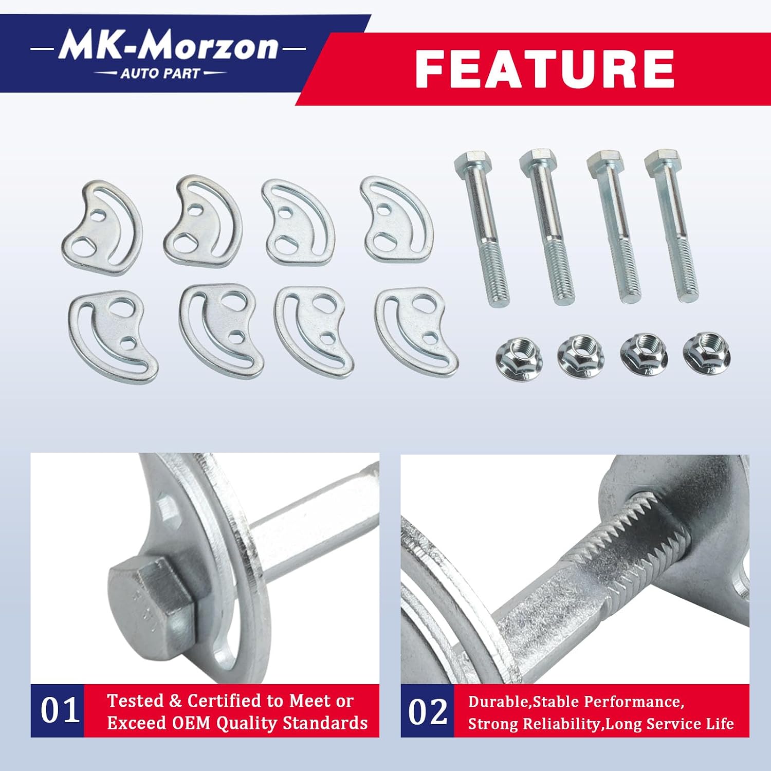 Front Upper Control Arm Cam Bolts Kit Adjusting Bolt ±1.5 Degree Fit For Chevy Silverado Express Suburban GMC Sierra 1500 2500 Yukon Cadillac Hummer Replaces# K100026 45K5012 MS50067 545-510