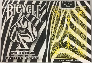 Zebra Deck Playing Cards by Bicycle Black White Striped