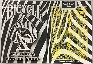 Zebra Deck Playing Cards by Bicycle Black White Striped