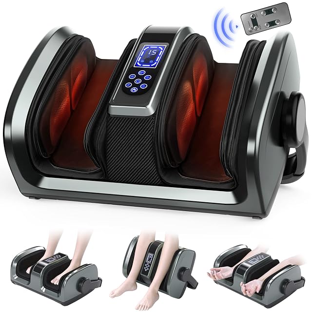 TISSCARE Shiatsu Foot Massager with Heat - Relief for Neuropathy Plantar Fasciitis Poor Circulation - Renewed