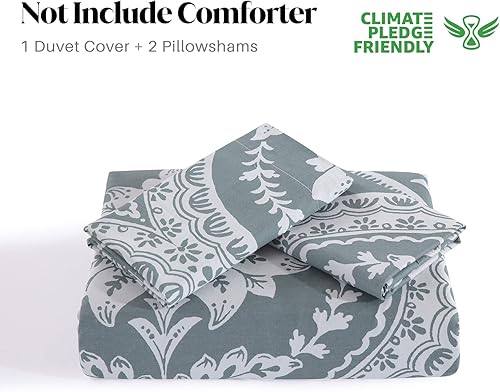 Miniatura 5 de Juego de funda de edredón de algodón tamaño Queen, 100% algodón, 400 hilos, color gris, primavera, queen, con cremallera, juego de ropa de cama