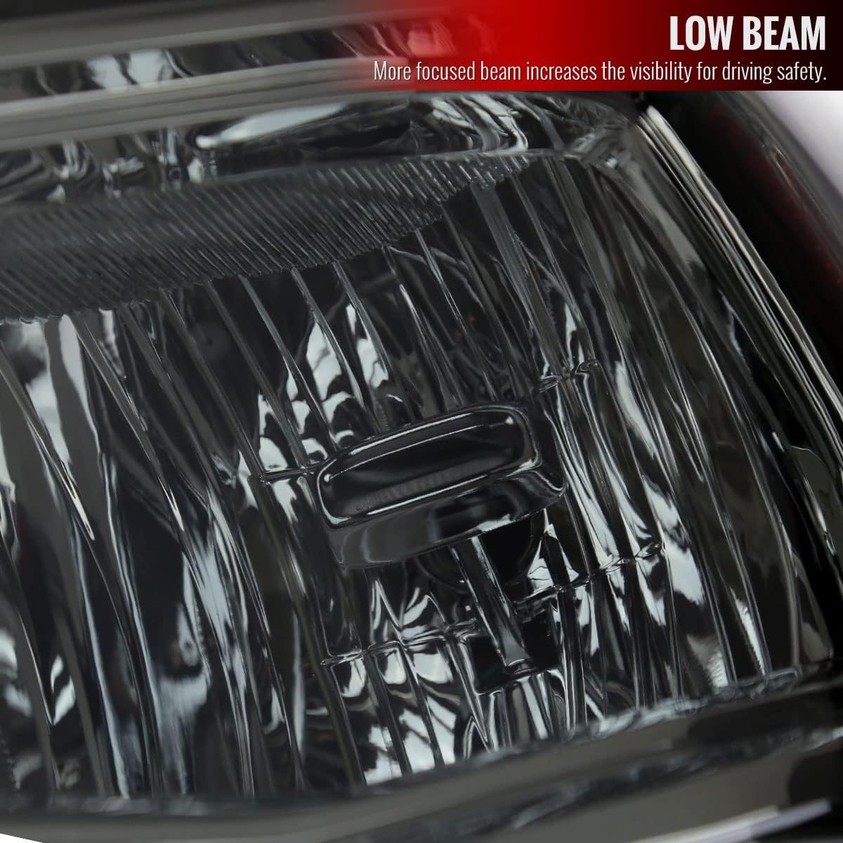 Factory Style Headlights (Chrome Housing/Smoke Lens) Made for and Compatible with 2019-2024 Dodge RAM 2500/3500/4500/5500
