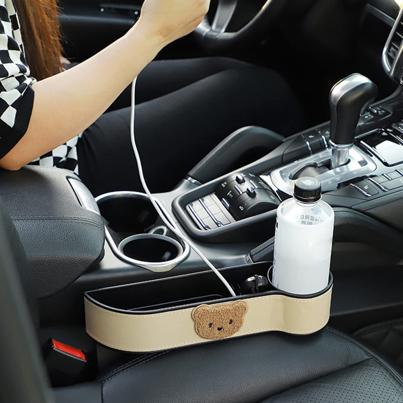 Autostoel-opbergdoos, leren autostoel, console, organizer