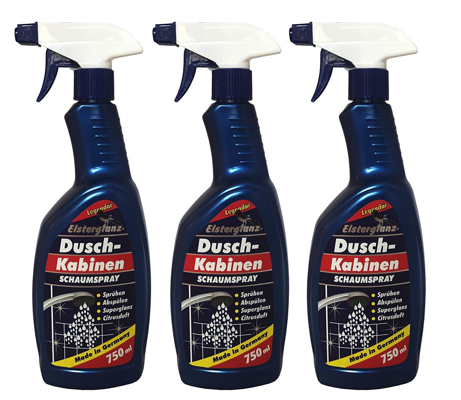 12 x 750ml Elsterglanz Duschkabinen Schaumspray, Duschkabinenreiniger Spray