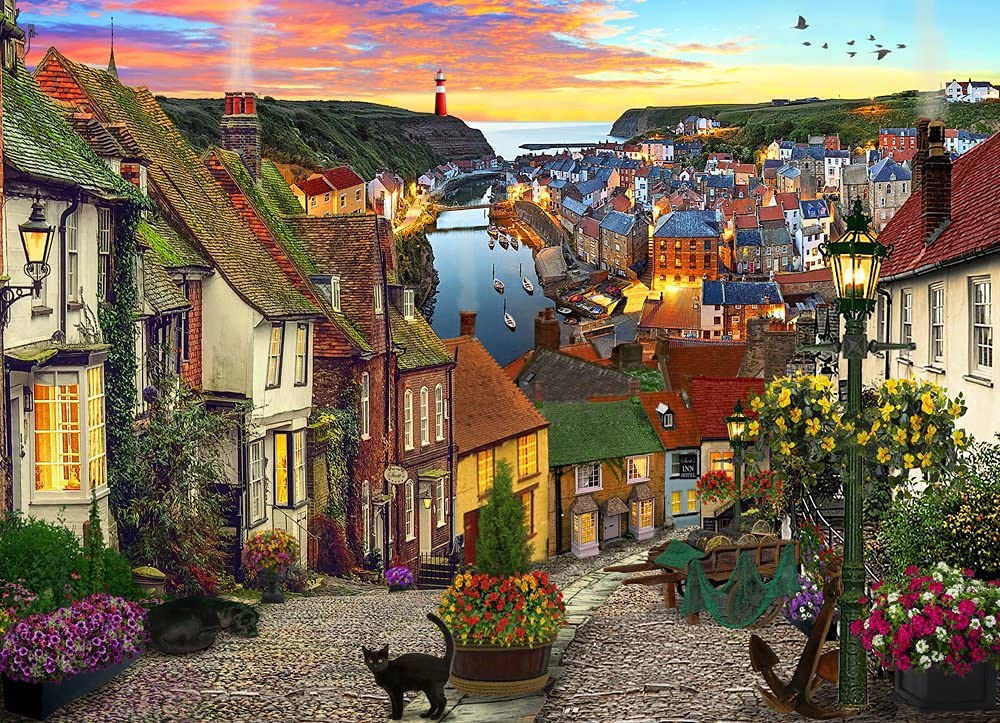 Amazon | 5Dダイヤモンド絵画- 街の夕景 (30X40cm) ダイヤモンド絵画