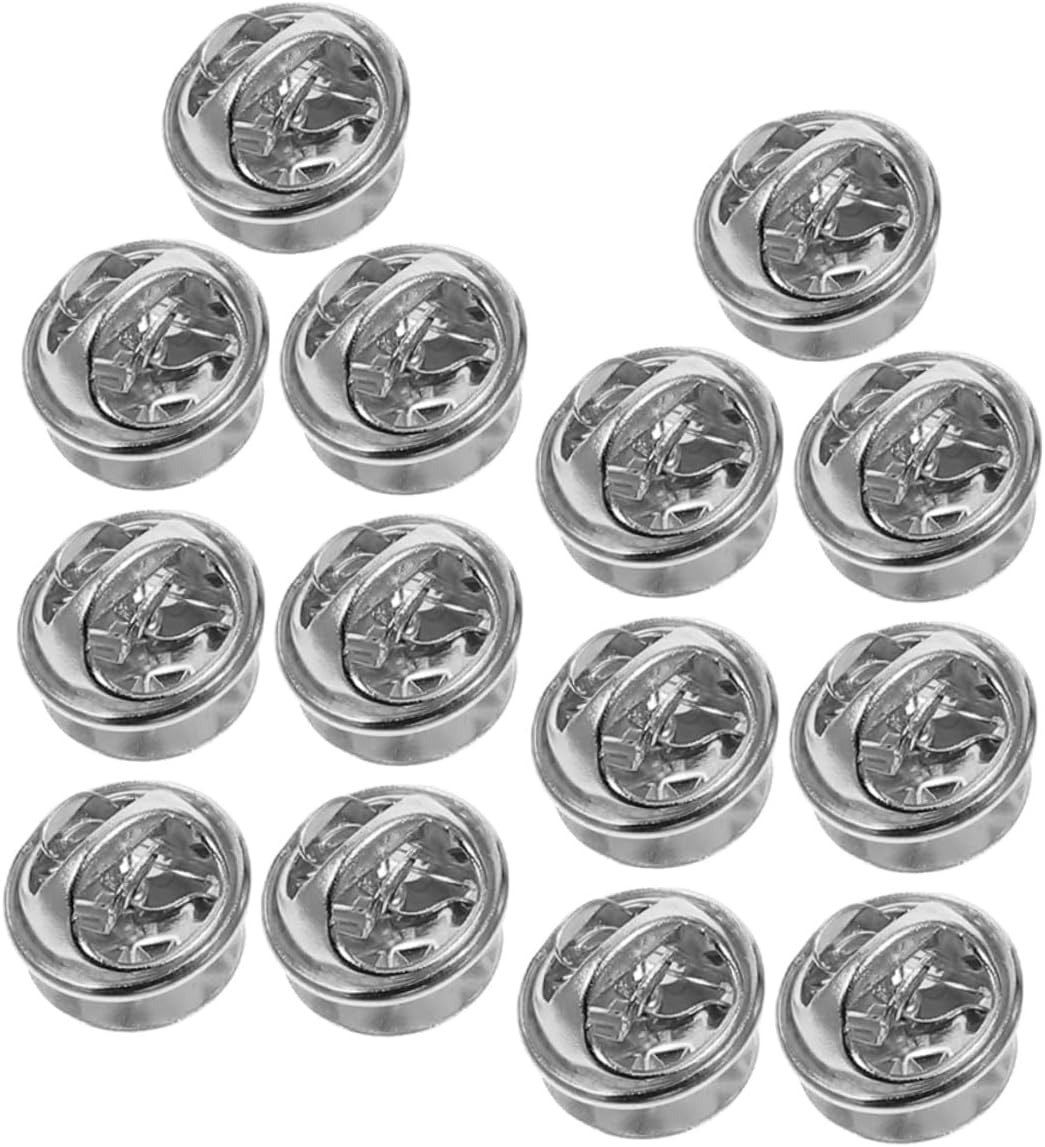 80pcs Stainless Steel Brooch Clutch Pin Backs for Crafts Secure Locking Safety Clasp for Lapel Tie Tacks and Jewelry Making