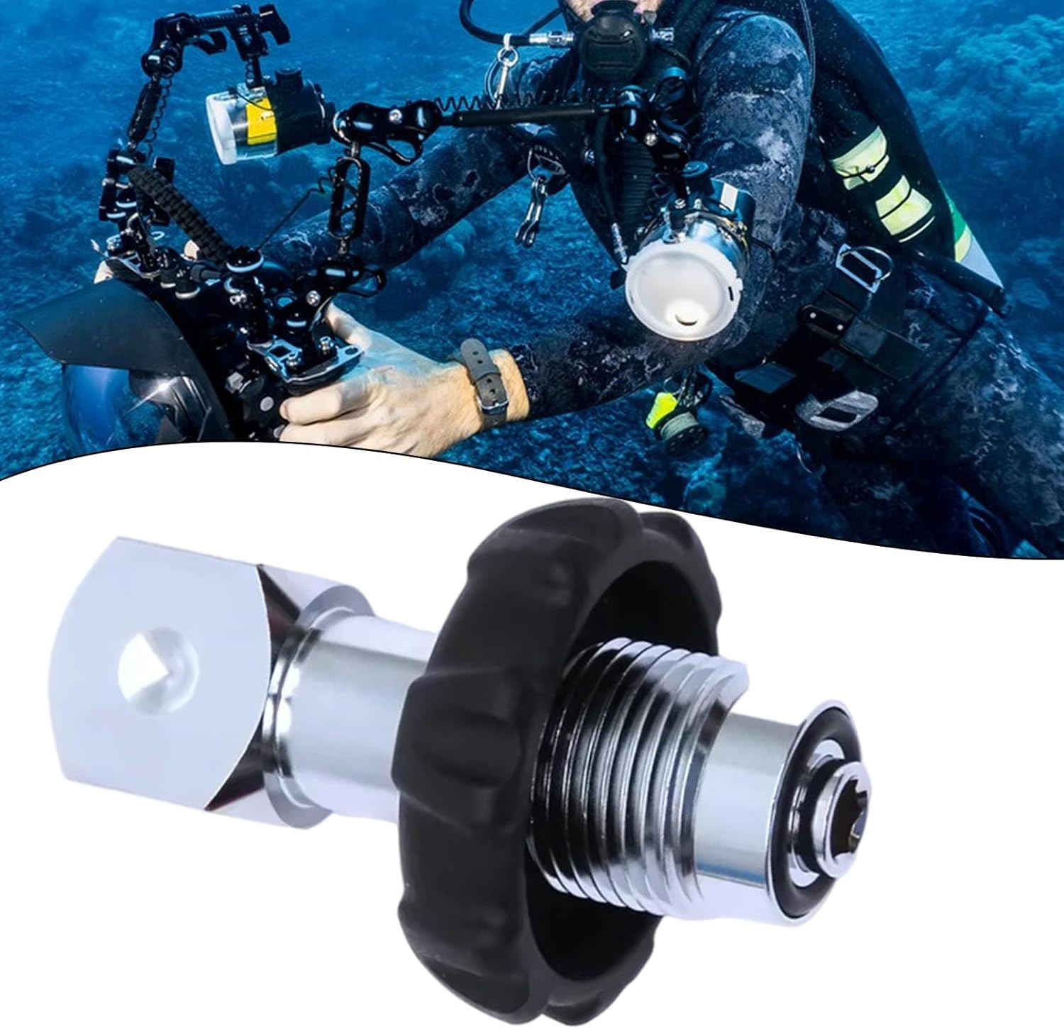 スキューバ点滅LEDタンクライト | ダイブゲージ | 水中コンパス製造業者 | SCUBA AQUATEC タンク充填アダプター 充填交換タンクツール スキューバダイビング ダイブ DIN からヨークまでのフィラー 300BAR から標準ス