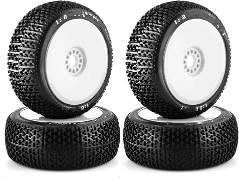 RC Car Accessories for HSP for HPI for Kyosho for ZD for Hongnuo 6S for Traxxas for Losi 1/8 4WD for Nitro Off Road for Buggy Tires Wheel Rims 17mm Hex rc Cars PartsWhite