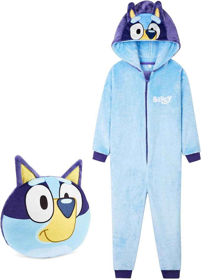Bluey Pijama Mono de Una Pieza con Capucha para Niño - Regalos Niños