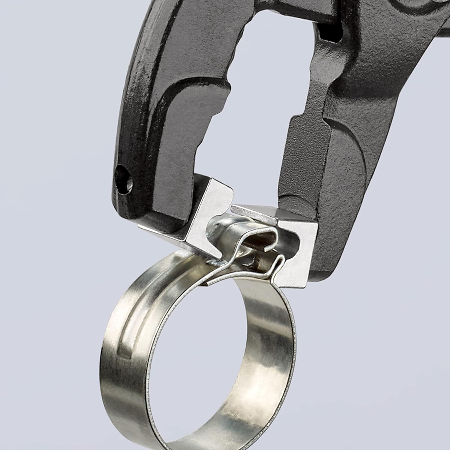Knipex Hose Clamp Pliers for Click clamps grey atramentized, with non-slip plastic coating 250 mm (self-service card/blister) 85 51 250 C SB