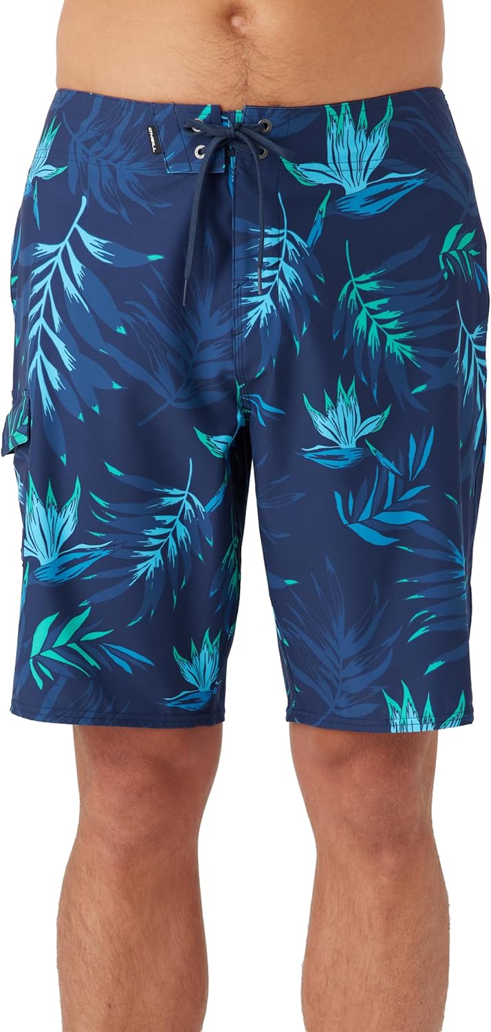 O'NEILL Men's 21 Inch Hyperfreak Divergent Boardshorts - Quick Dry Swim Trunks for Men with Fixed Waist and Quick Dry Fabric