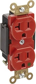 Morris 82173 Hospital Grade Duplex Receptacle, Red, 20A 125 Volt, 5-20R NEMANo.