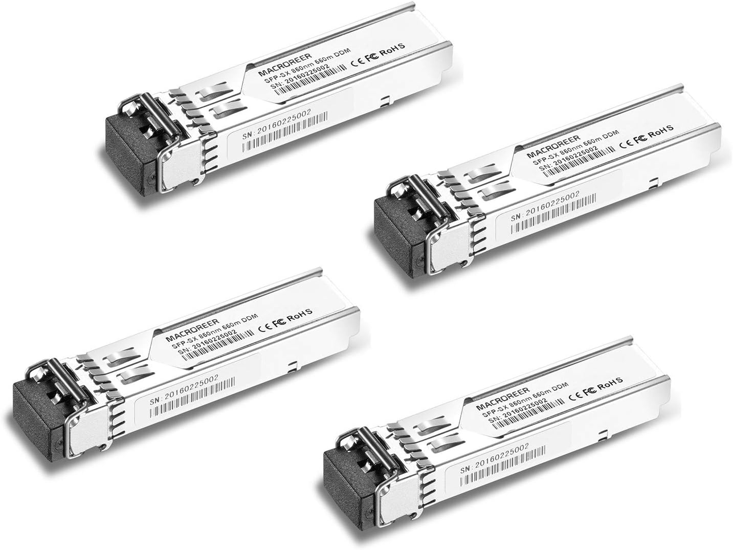 Macroreer Cisco GLC-SX-MMD Compatible SFP Module 1000BASE-SX Multi-Mode 850nm 550m 4 Pack